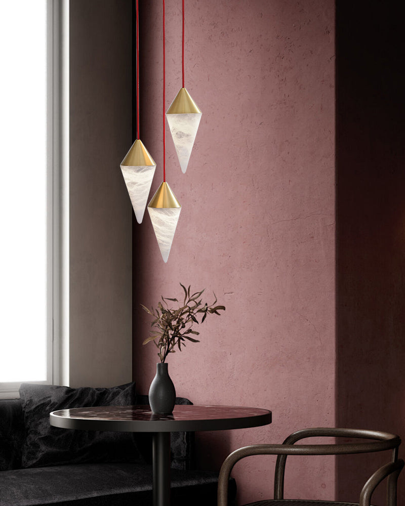 12 light Conical Cluster Minimalist Design Alabaster Pendant Light