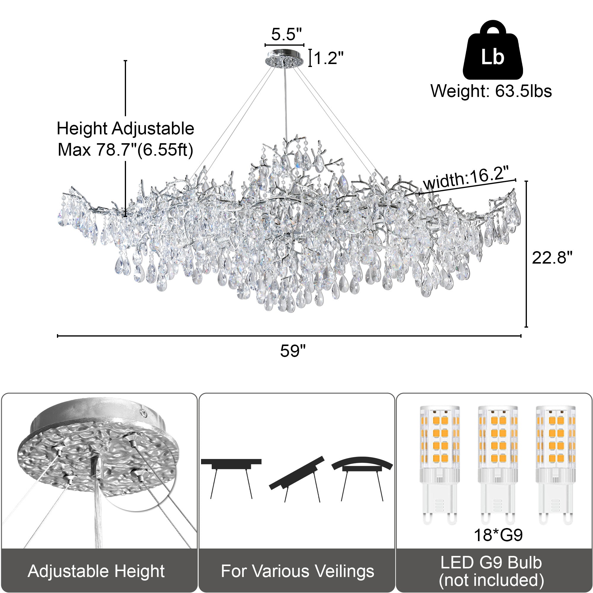 Modern Tree Crystal Chandelier