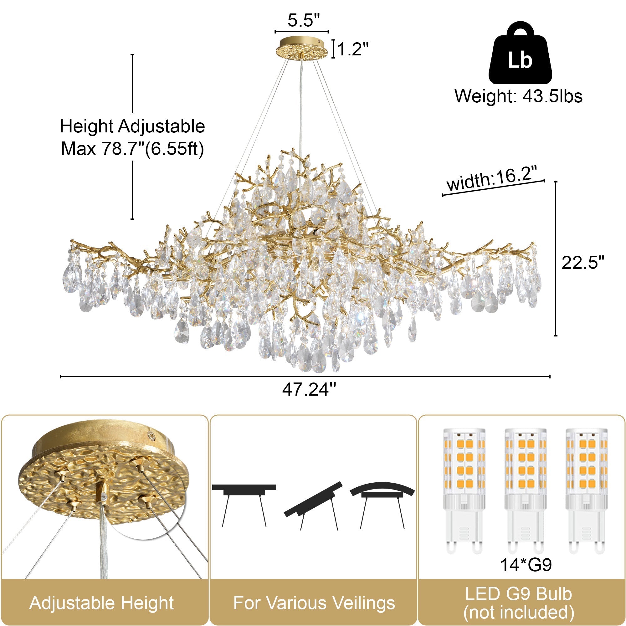 Modern Tree Crystal Chandelier