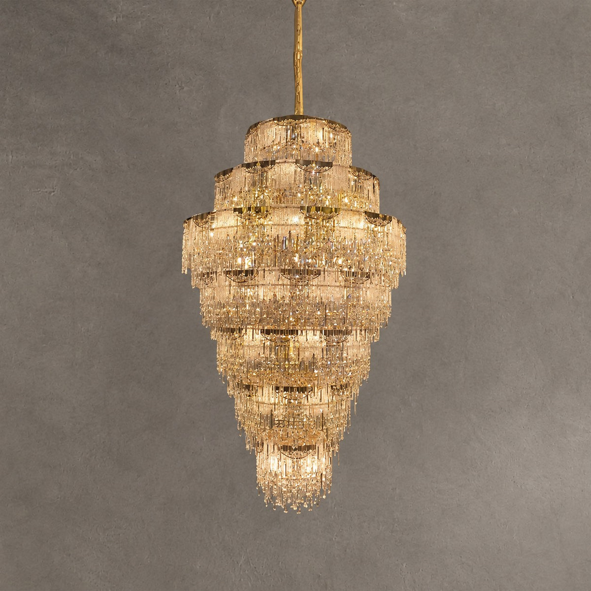 Luxury Extra Large Multi-tier Meilting Ice Crystal Chandelier for Staircase/Foyer/Entryway/Hotel