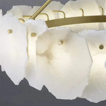 Alabaster Flakes Linear Chandelier -Rod