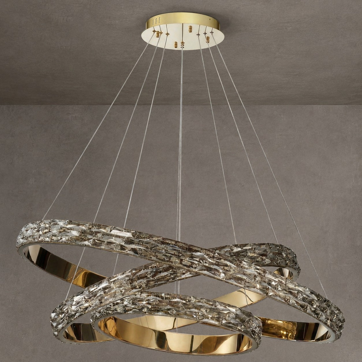Vega Triple Ring Crystal Chandelier