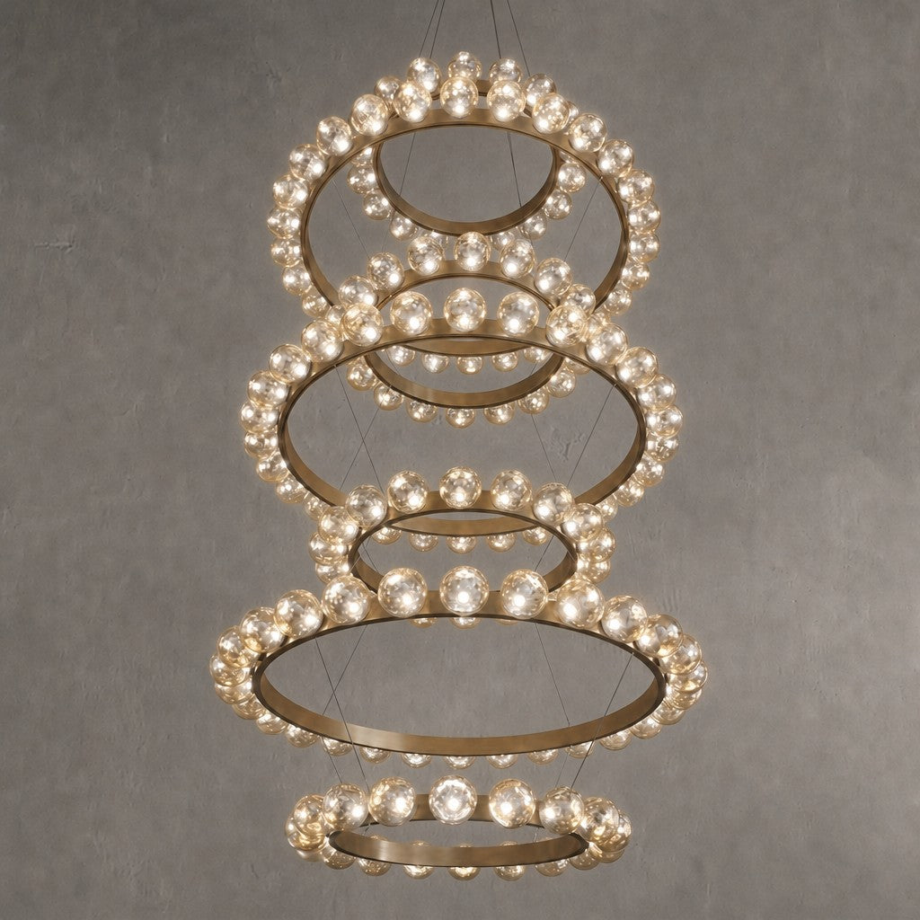 Ellison Glass Bubble Tiered Ring Chandelier