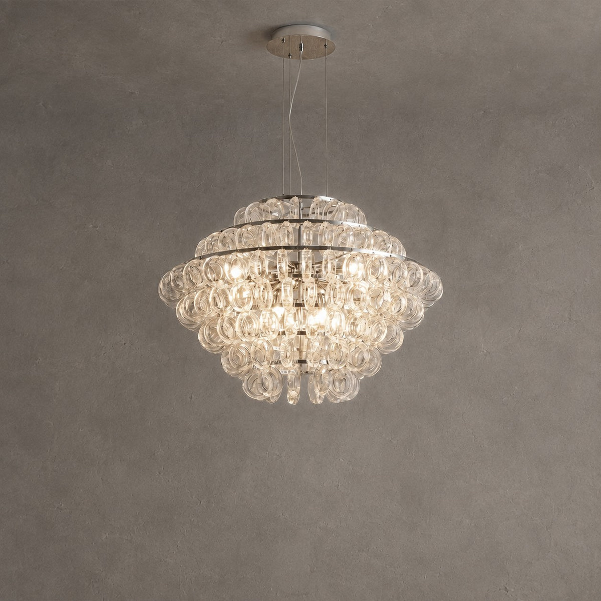 Opulence Modern Glass Chandelier 31"