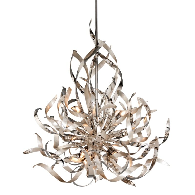 Graffiti 6 Light Pendant - Silver Leaf Polished Stainless