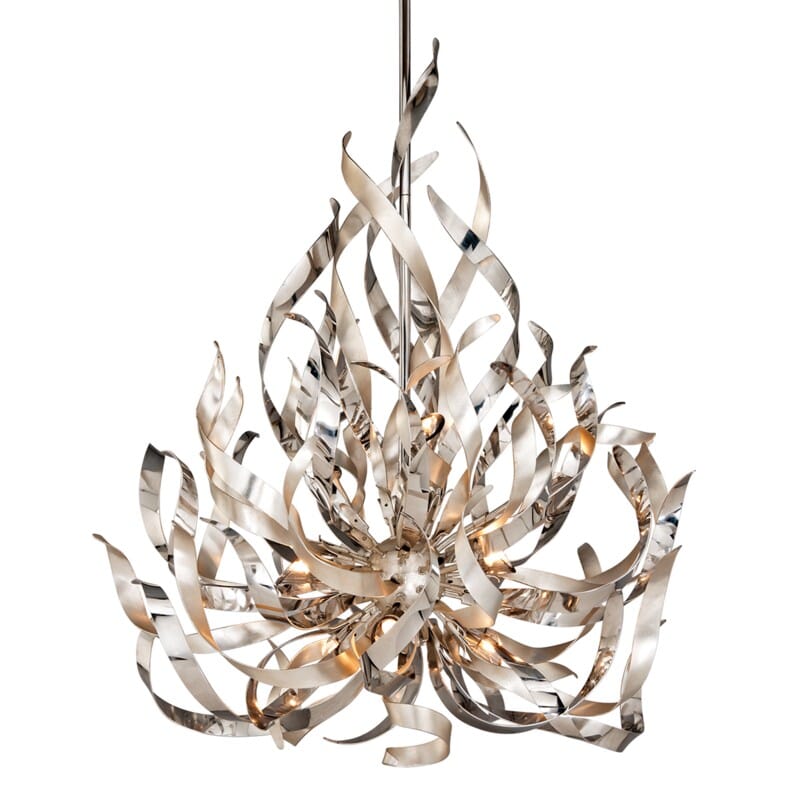 Graffiti 9 Light Pendant - Silver Leaf Polished Stainless