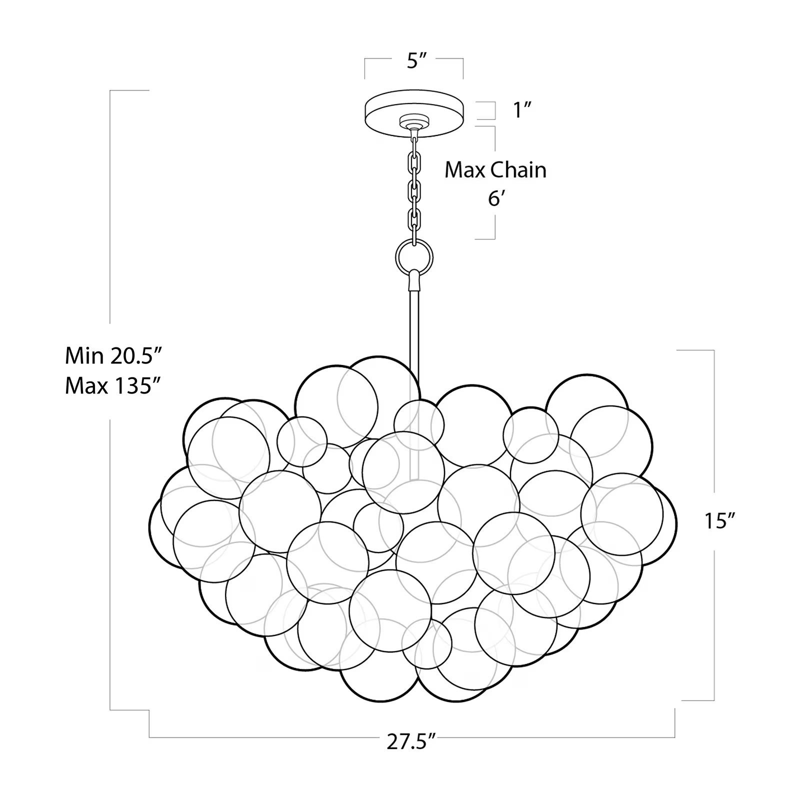 Nebula Chandelier Amber