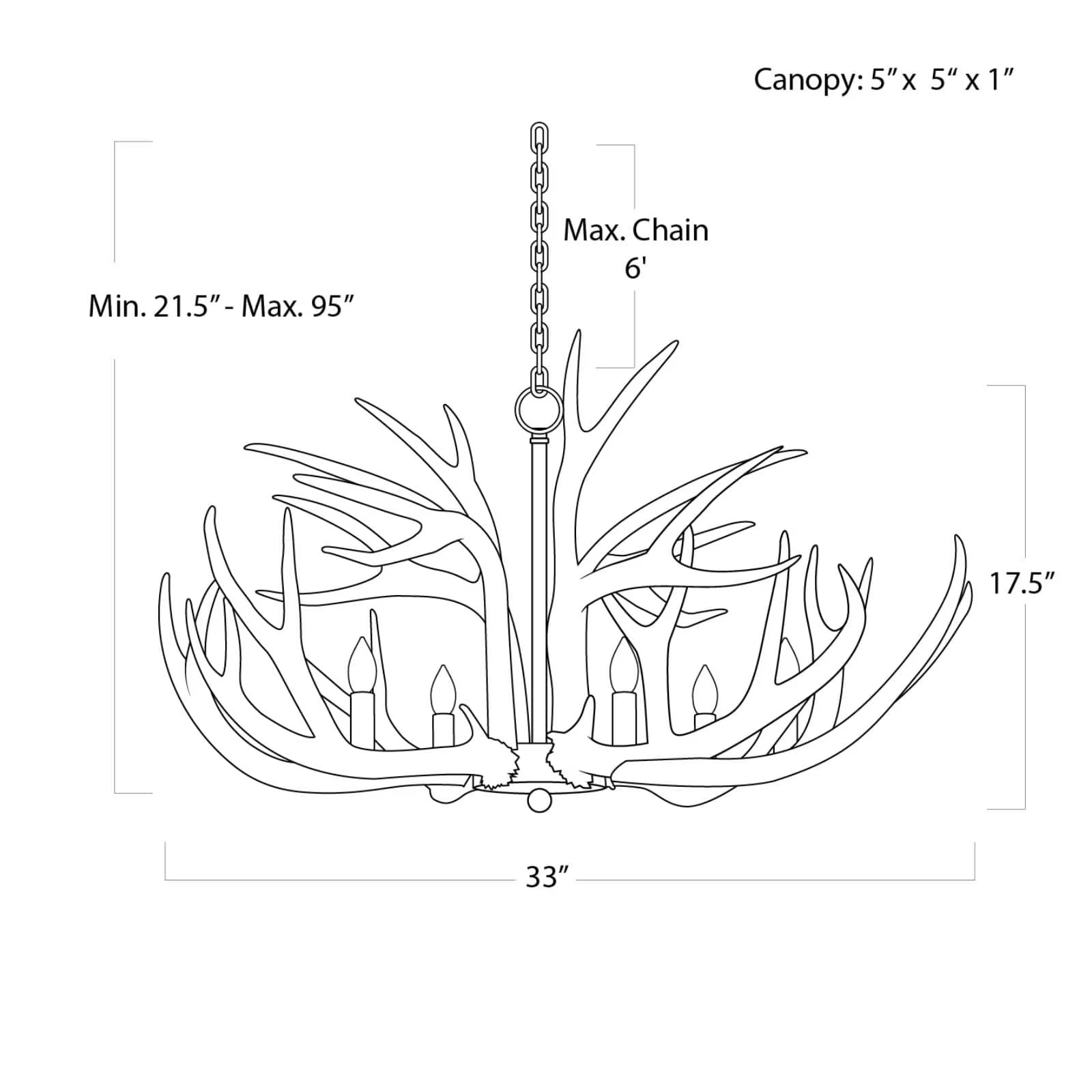 Modern Antler Chandelier