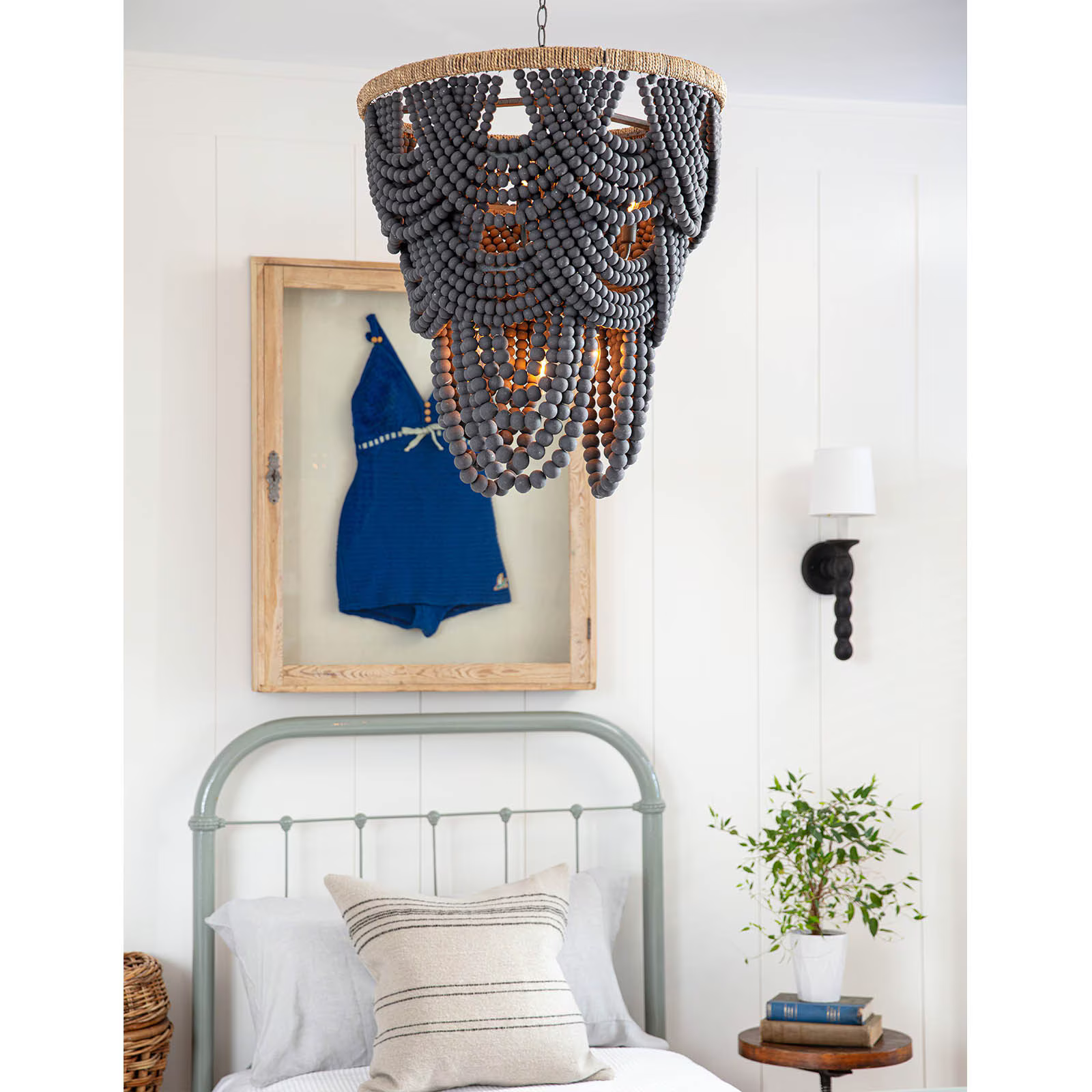 Willara Grey Wood Bead Chandelier