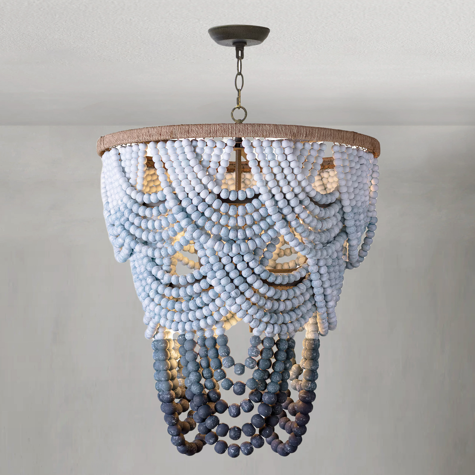 Chantelle Wood Bead Chandelier