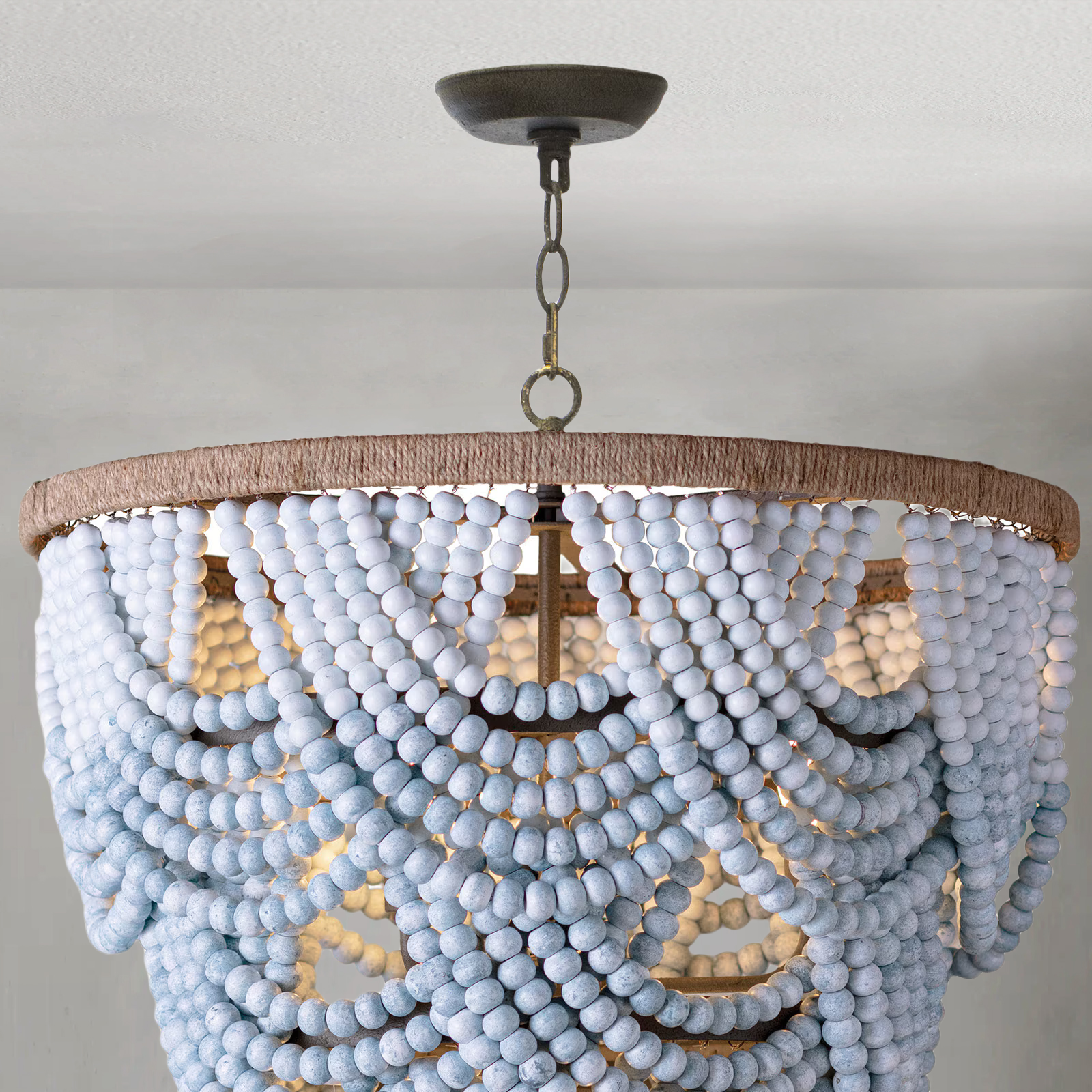 Chantelle Wood Bead Chandelier