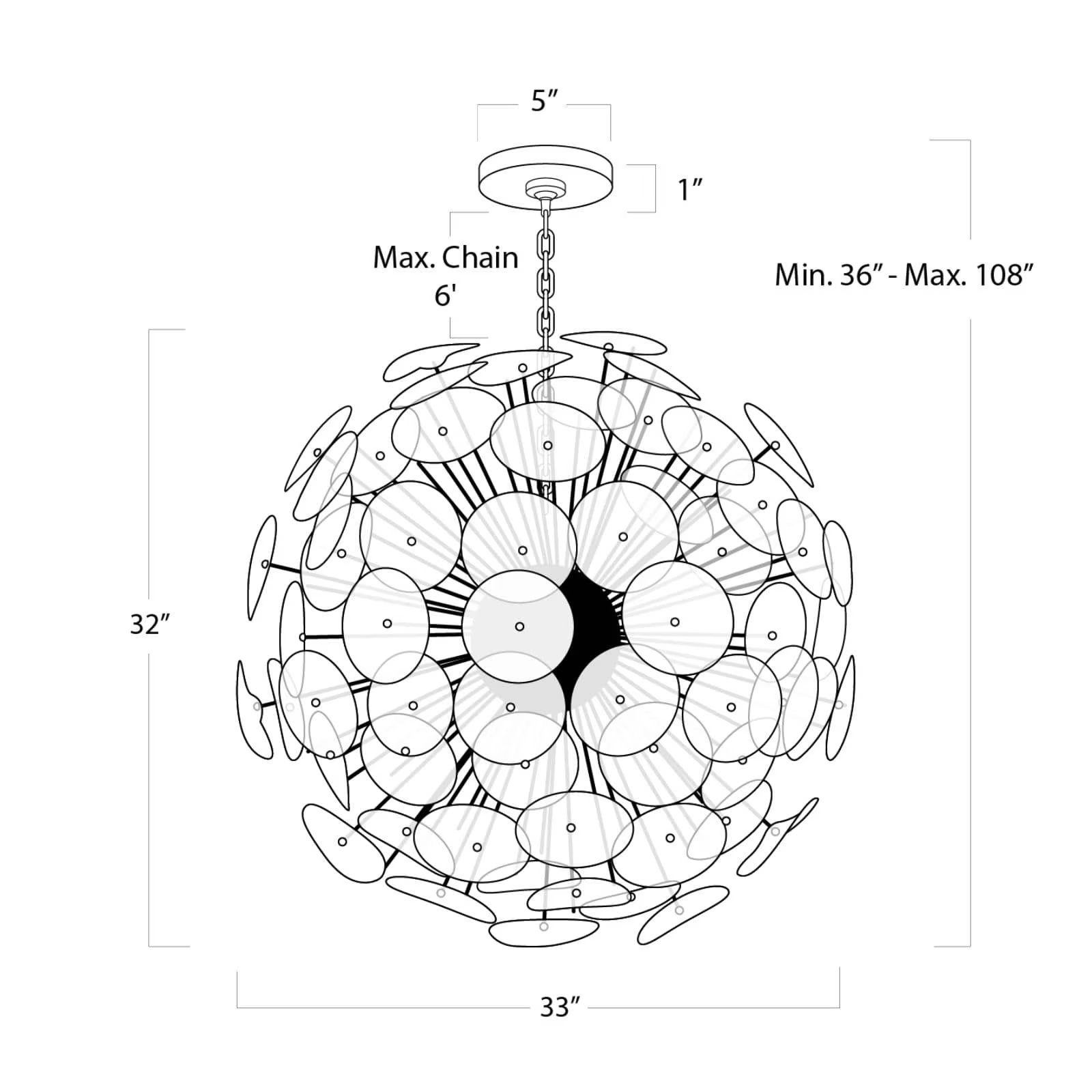 Polara Glass Chandelier Large