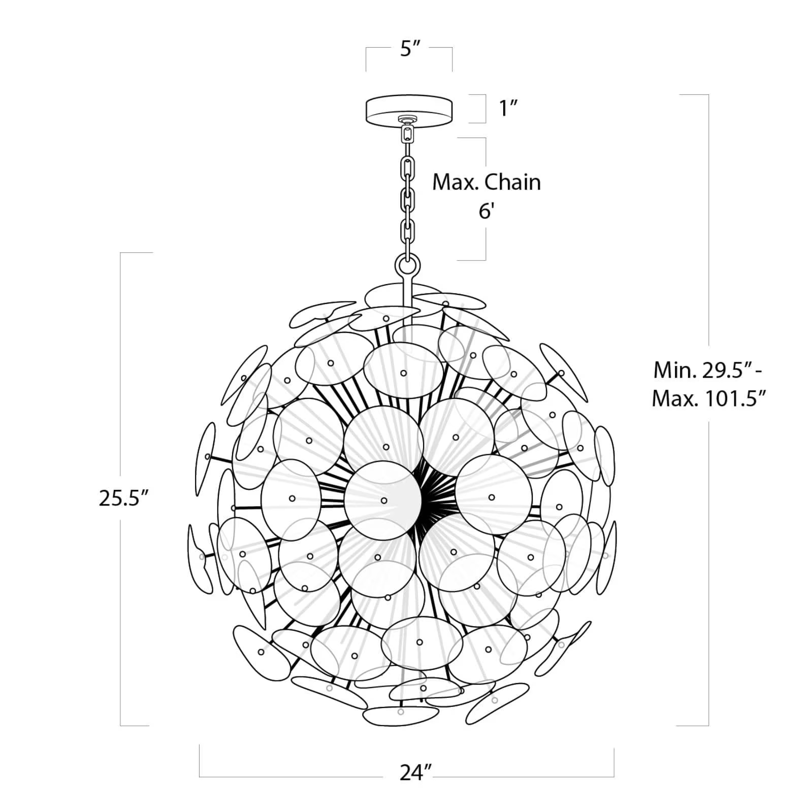 Polara Glass Chandelier Small