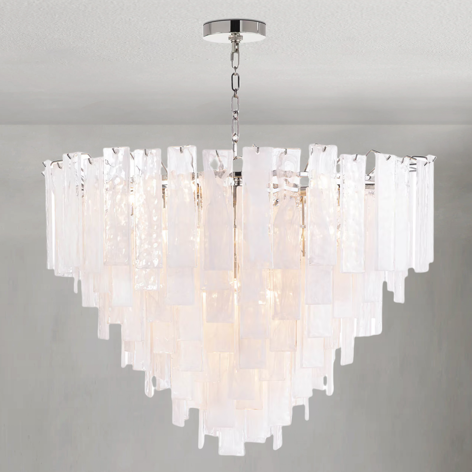 Tidelle Nickel Clear Glass Chandelier Large