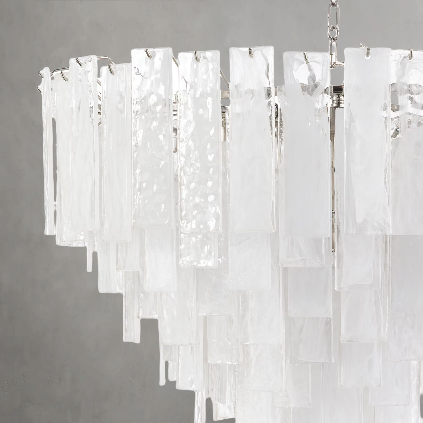 Tidelle Nickel Clear Glass Chandelier Large