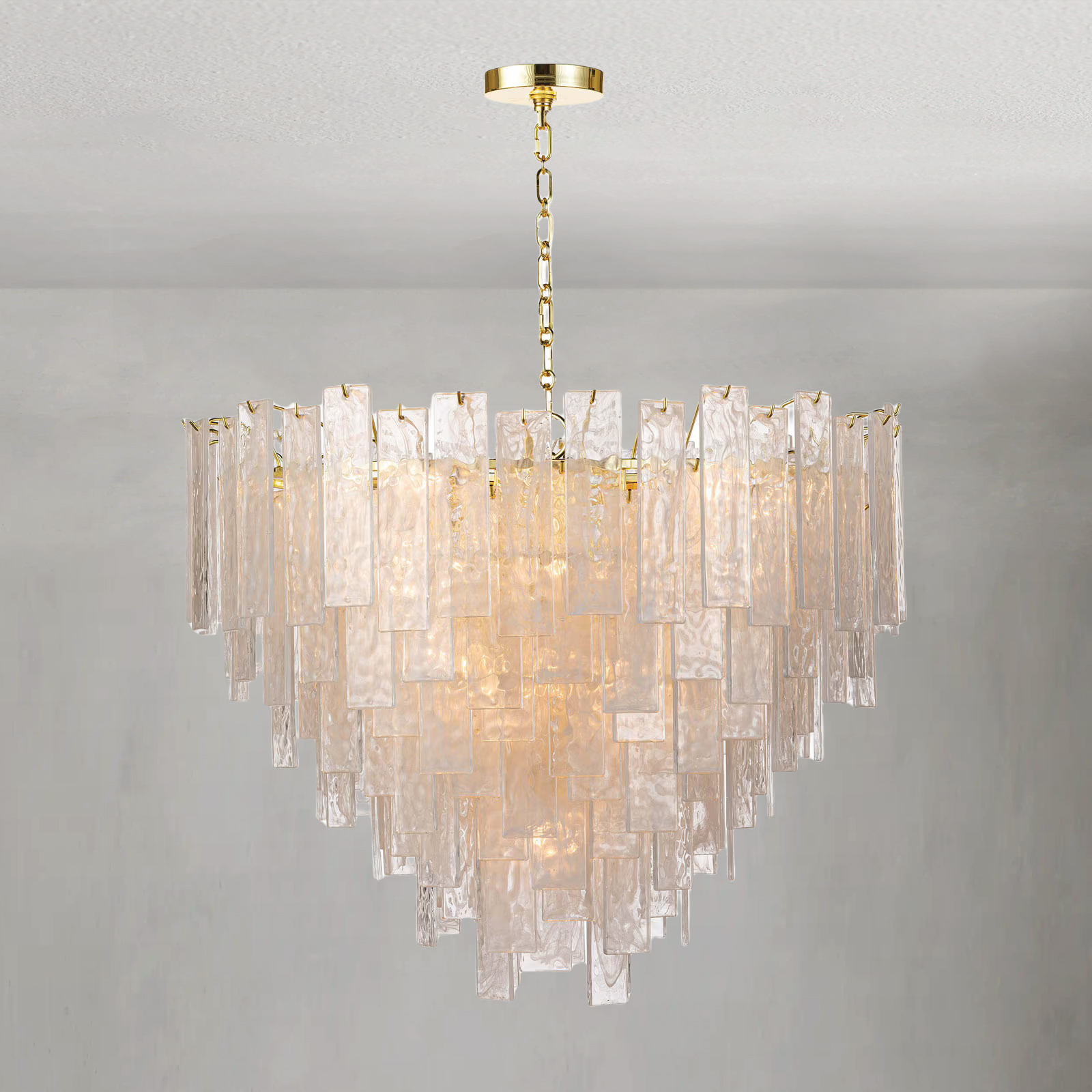 Tidelle Brass Clear Glass Chandelier Large