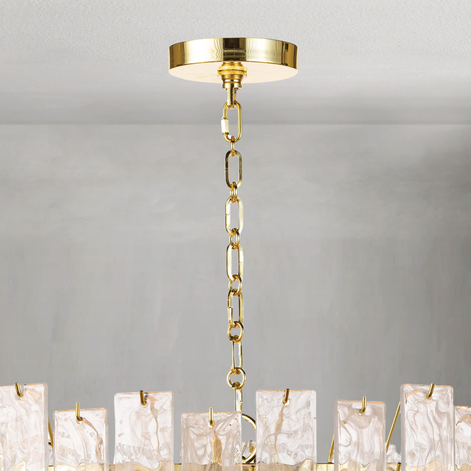 Tidelle Brass Clear Glass Chandelier Large