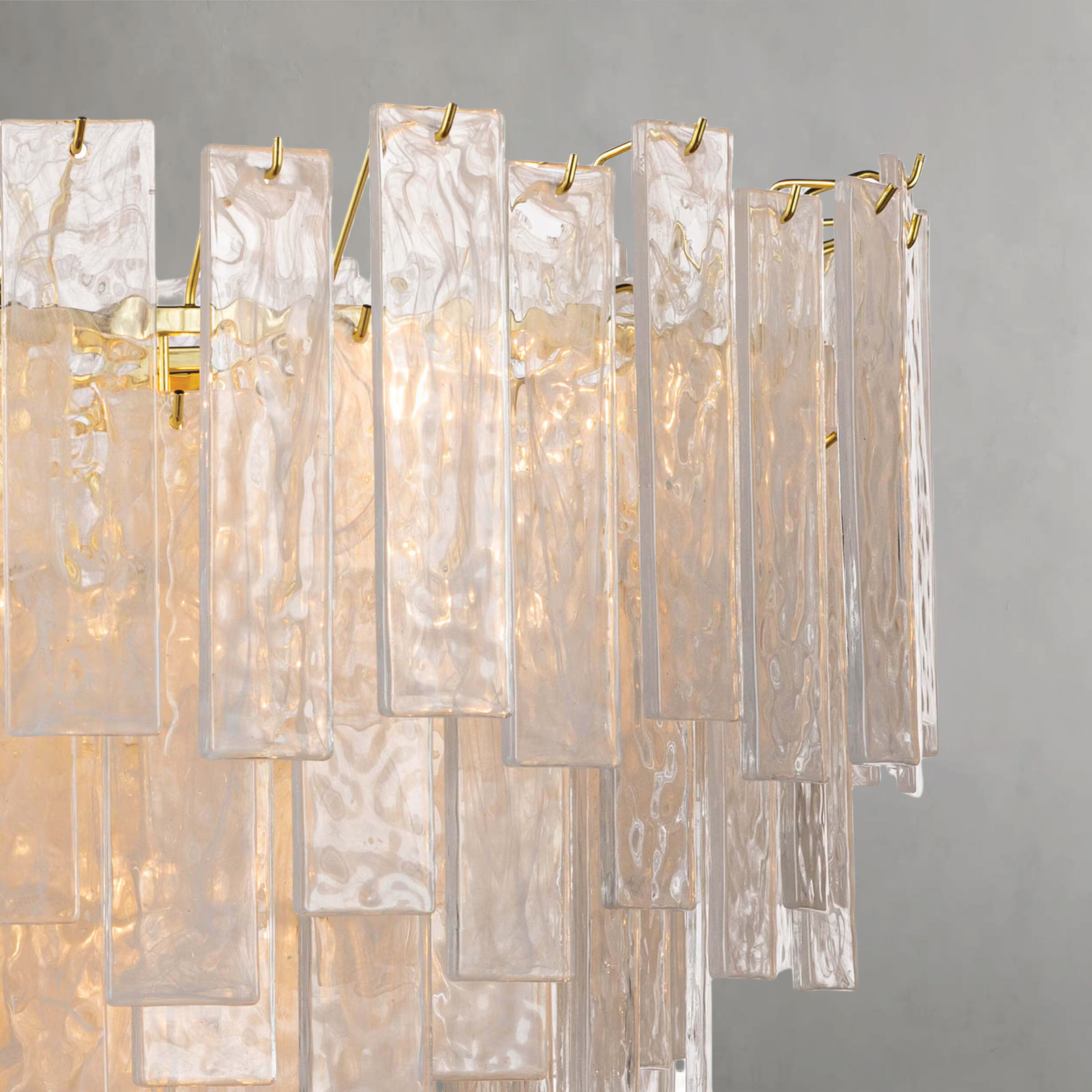 Tidelle Brass Clear Glass Chandelier Large