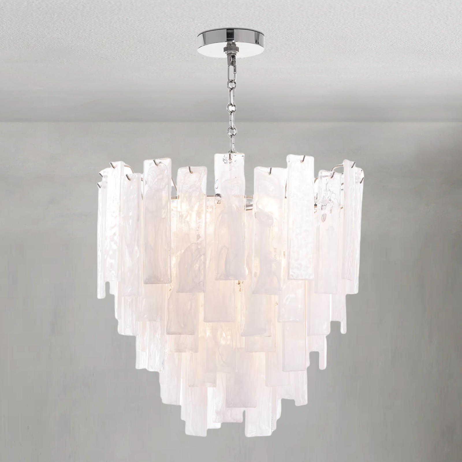 Tidelle Nickel Clear Glass Chandelier Small