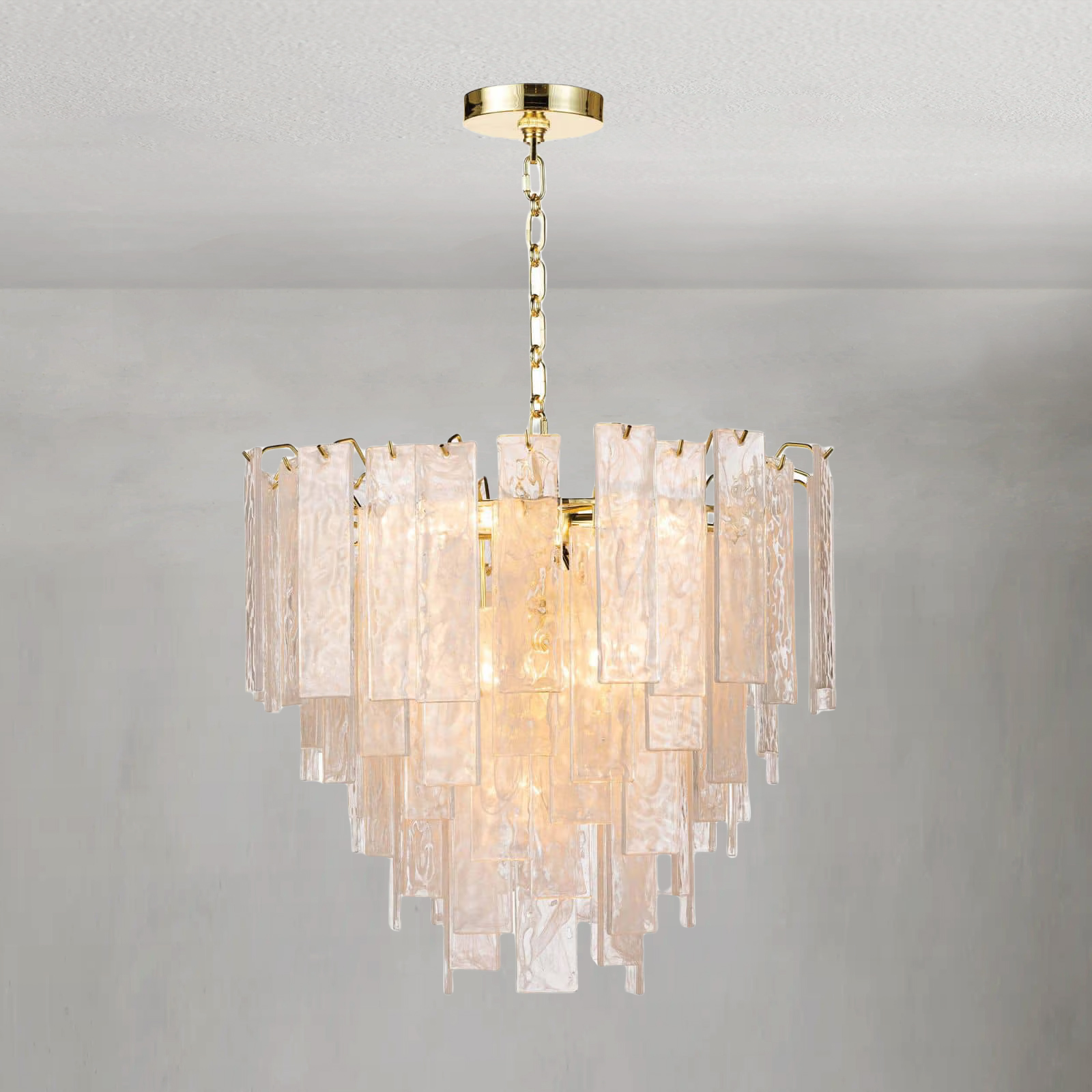 Tidelle Brass Clear Glass Chandelier Small