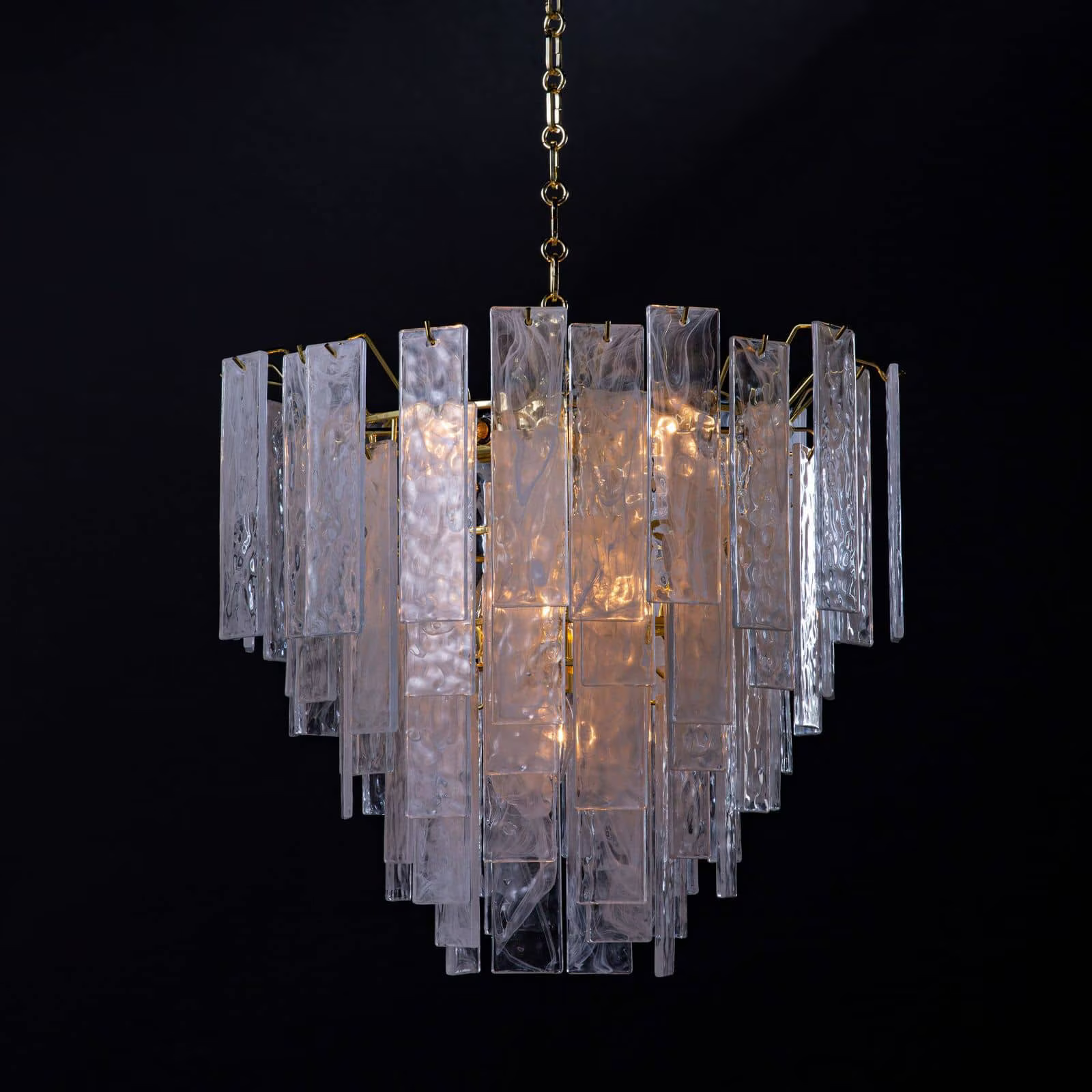 Tidelle Brass Clear Glass Chandelier Small