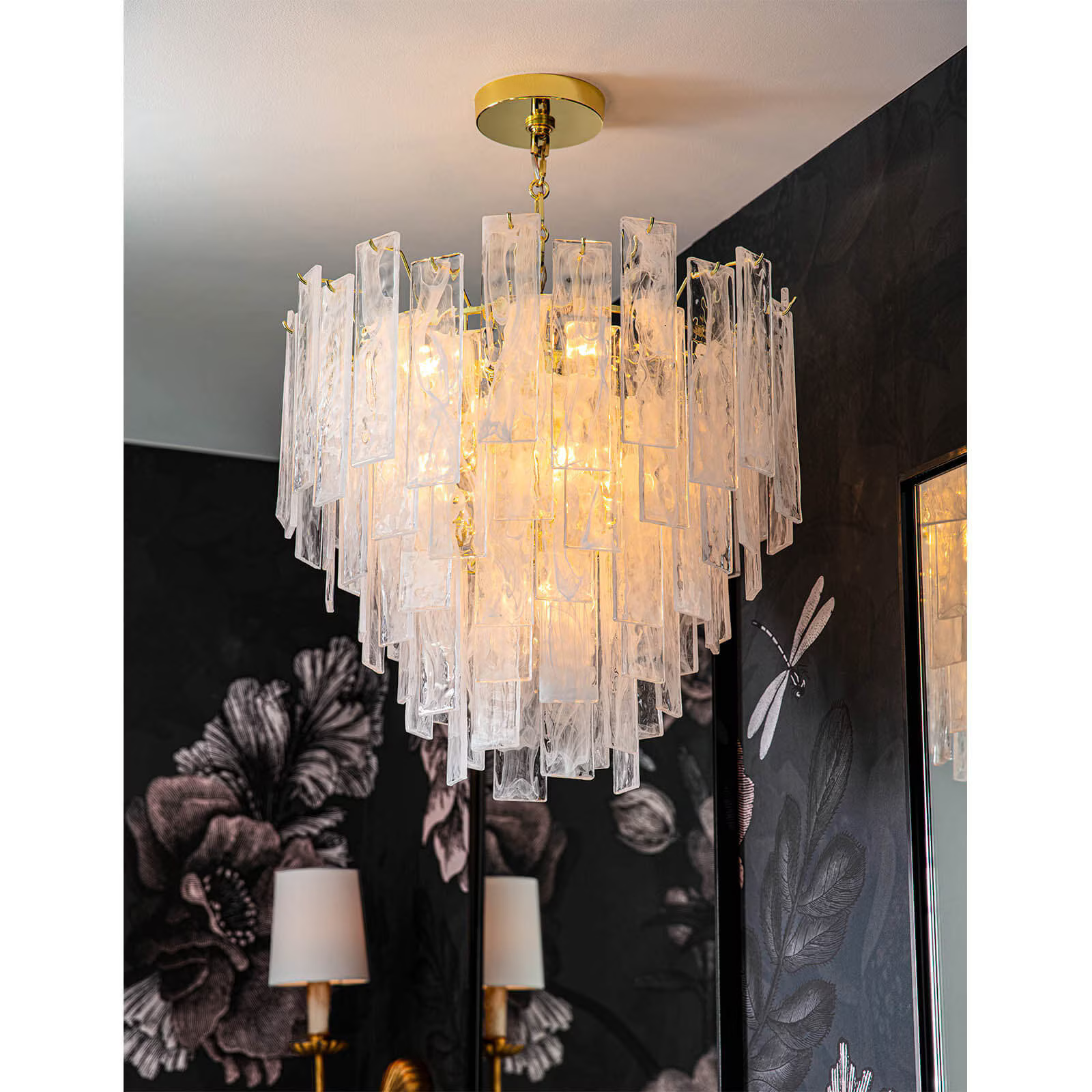 Tidelle Brass Clear Glass Chandelier Small