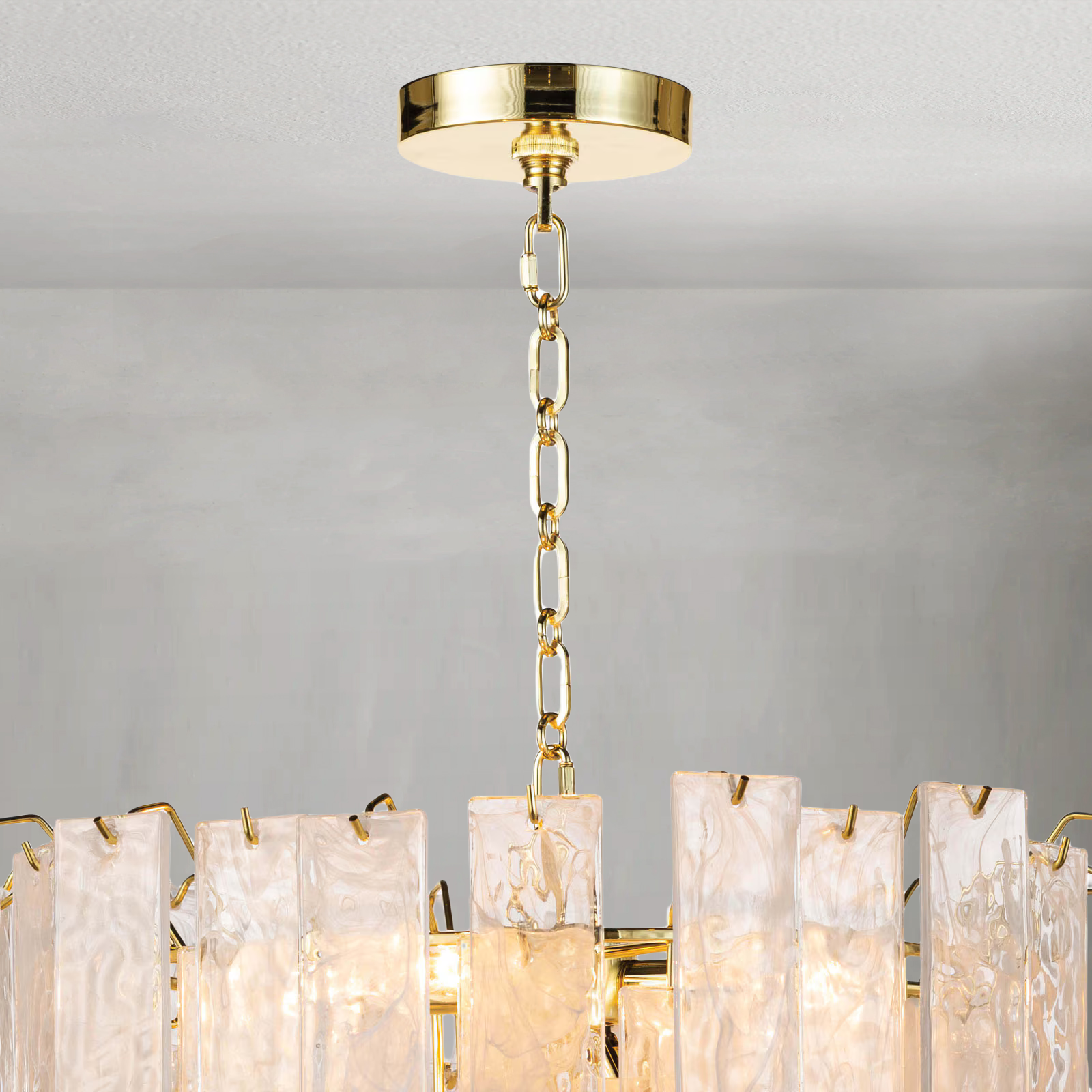 Tidelle Brass Clear Glass Chandelier Small