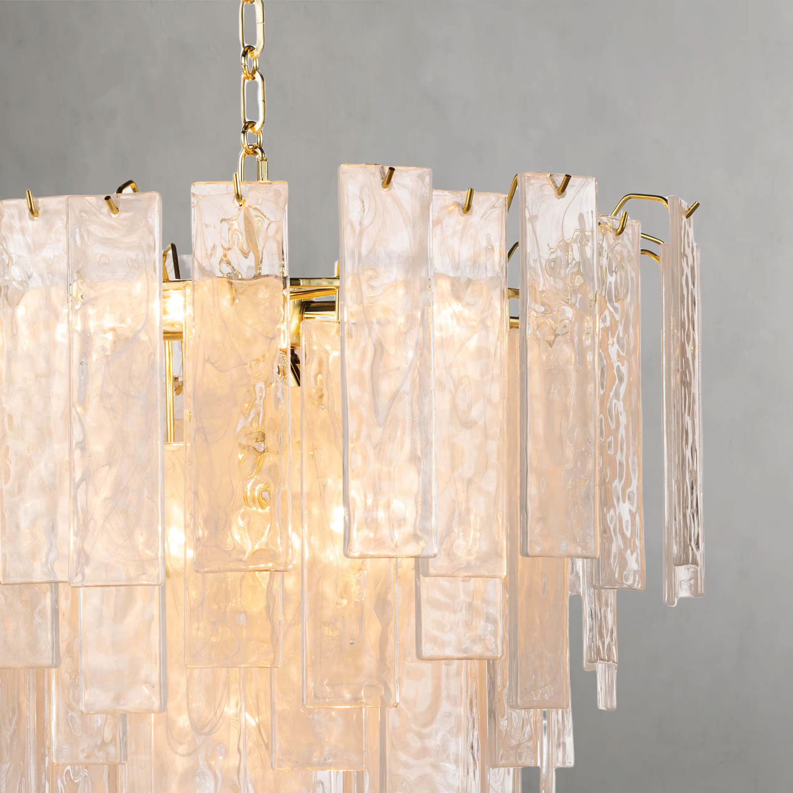 Tidelle Brass Clear Glass Chandelier Small