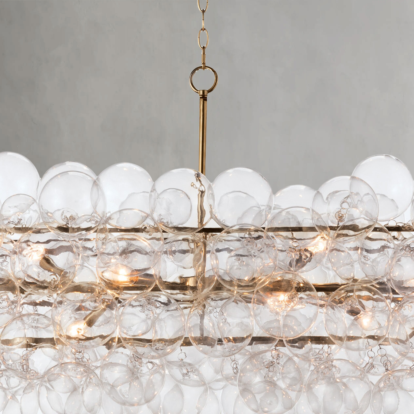 Nebula Chandelier Linear (Natural Brass)