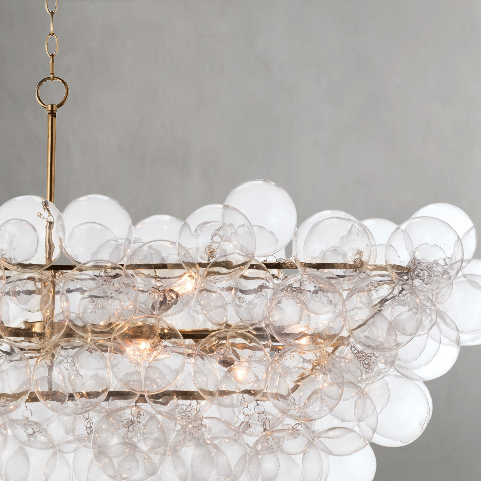 Nebula Chandelier Linear (Natural Brass)