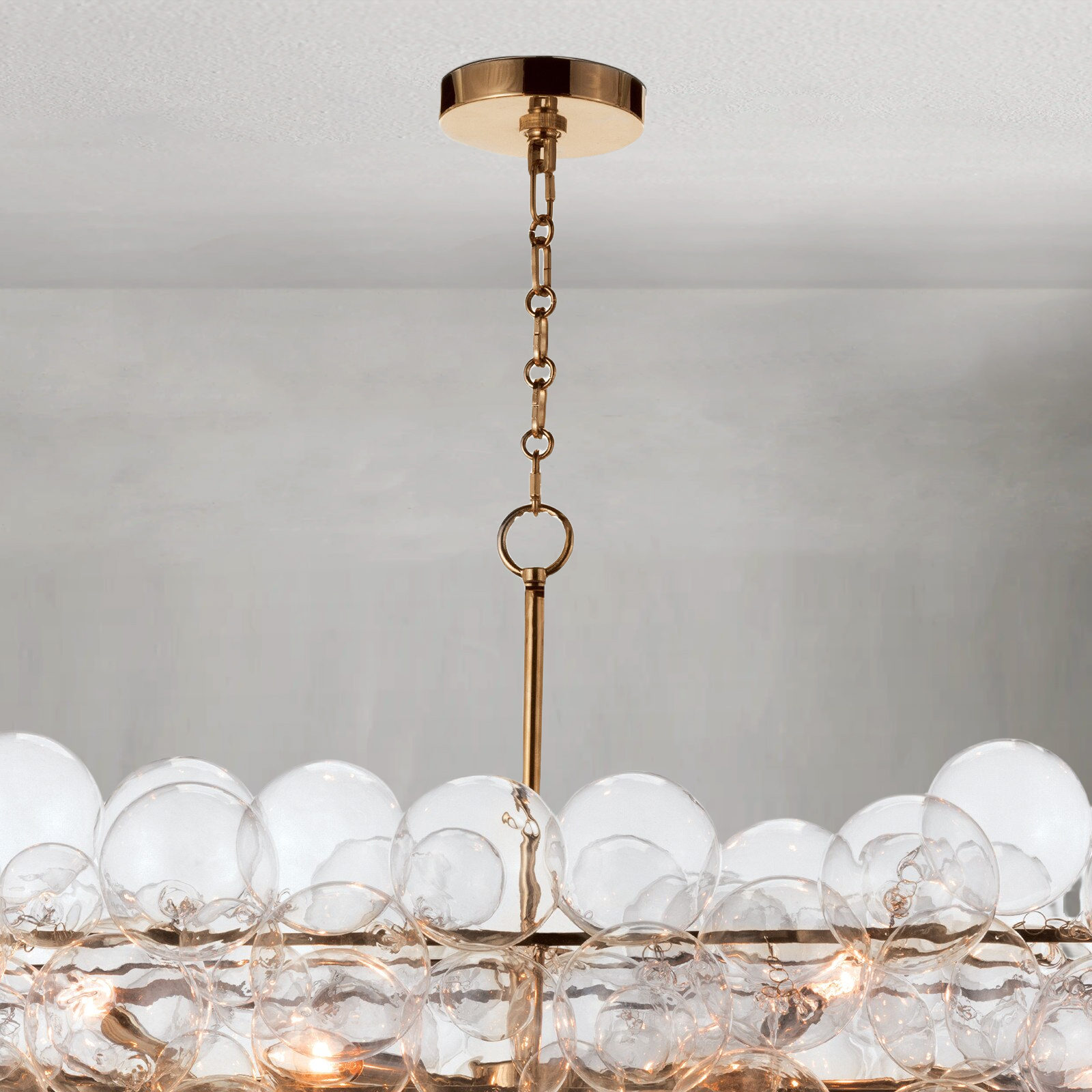 Nebula Chandelier Linear (Natural Brass)