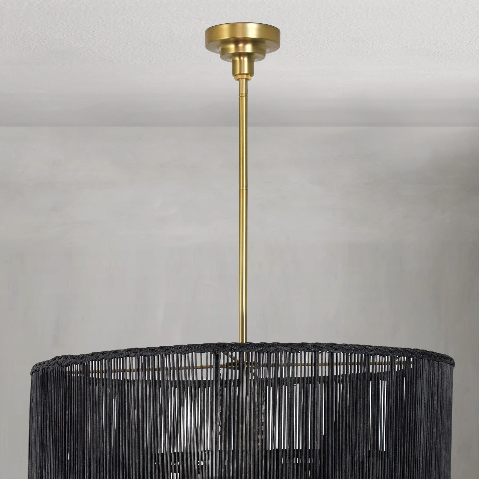 Valmont Black Rattan Chandelier