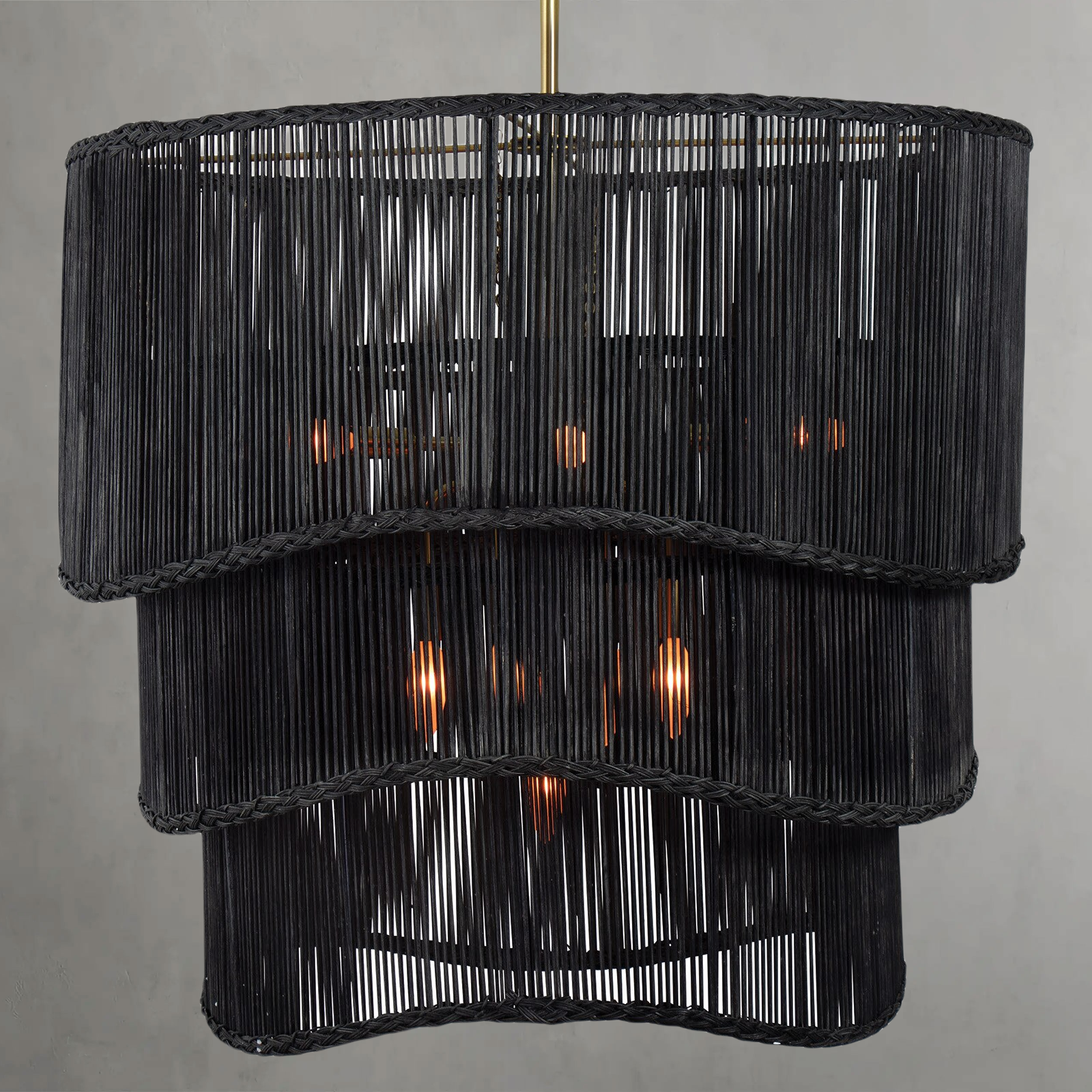 Valmont Black Rattan Chandelier