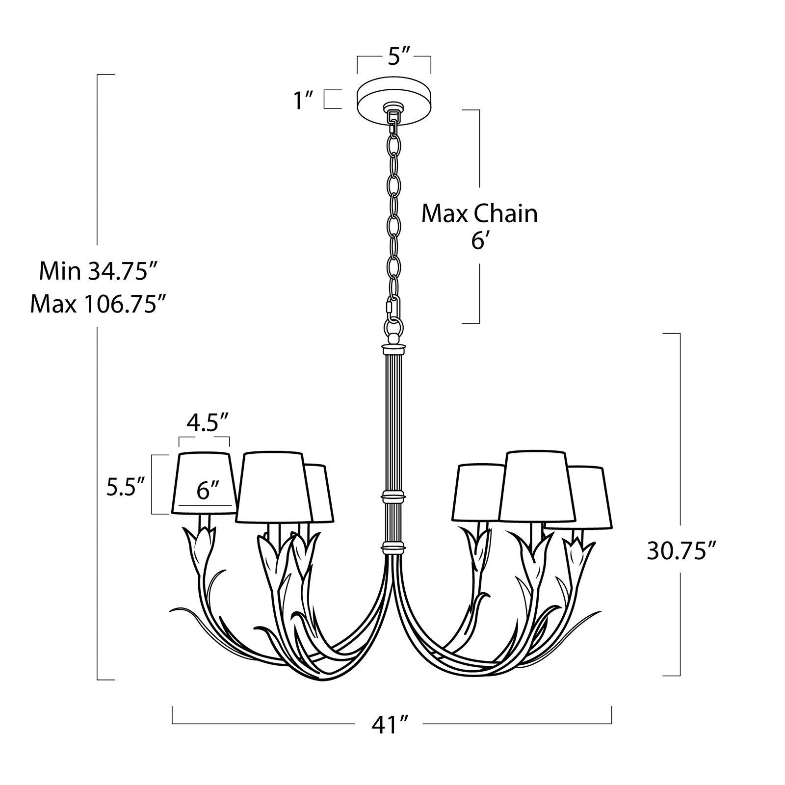 Fontara Reed Chandelier Small