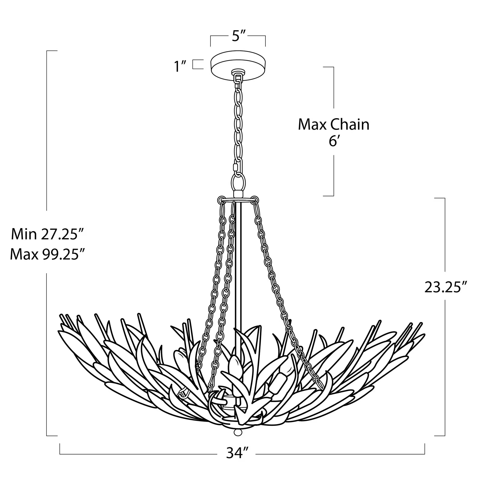 Fontara Reed Basin Chandelier