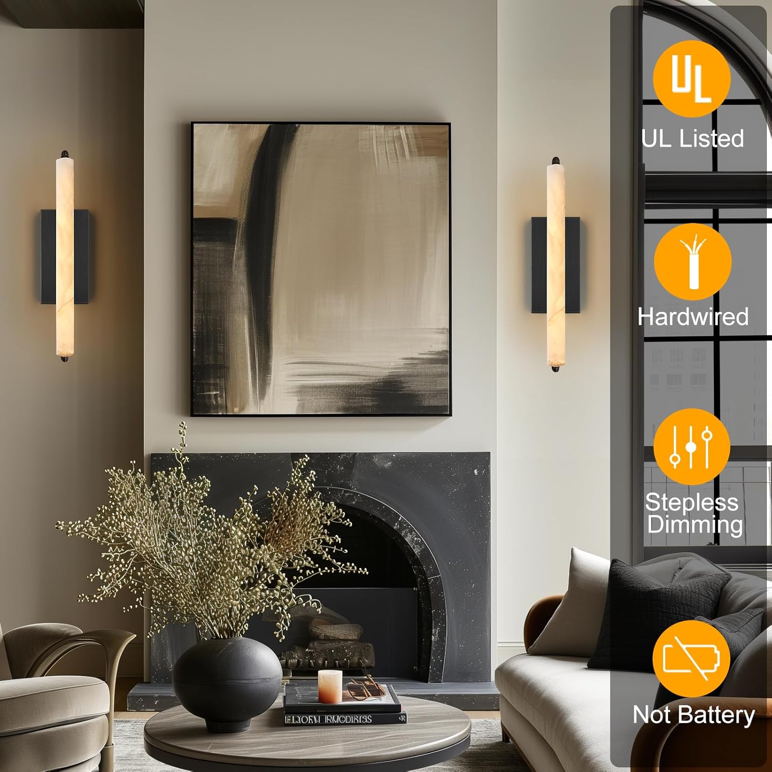 Elegant Alabaster Handcrafted Wall Sconce