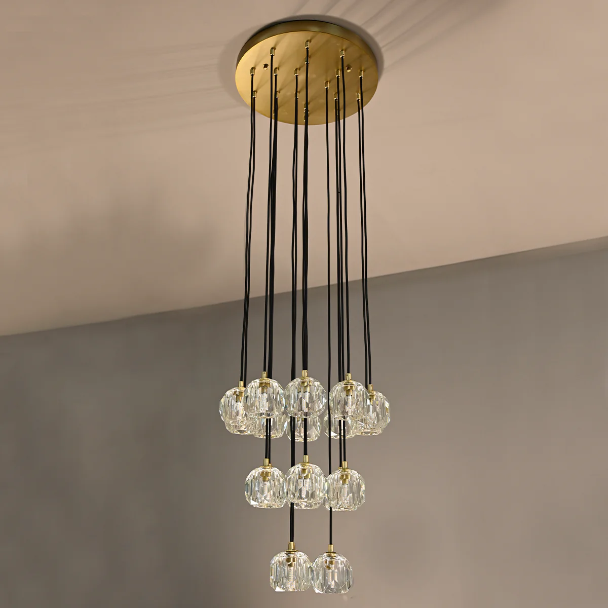 Bolura  Crystal Ball Cluster Chandelier