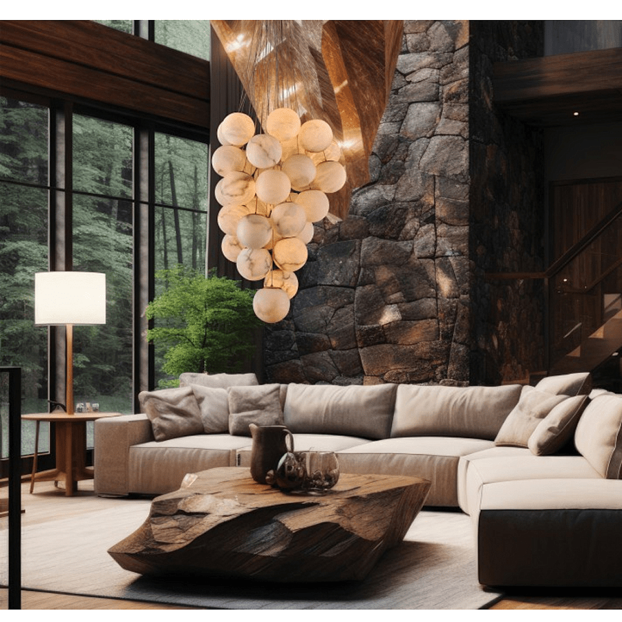 Cluster Alabaster Globe Chandelier - Vakkerlight