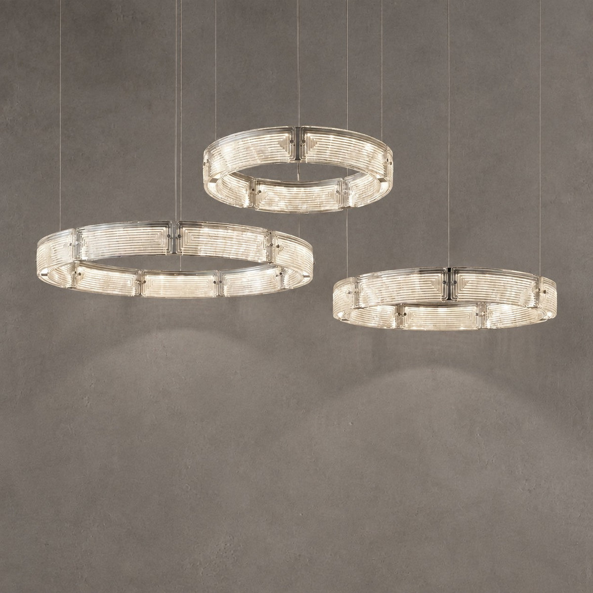 Halo Modern Glass Chandelier For Living Room