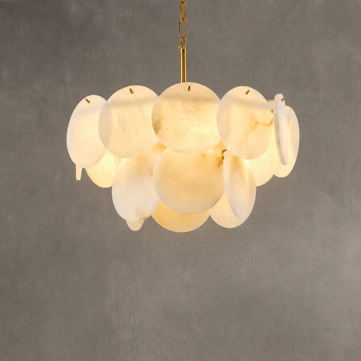 18" Round Alabaster Chandelier