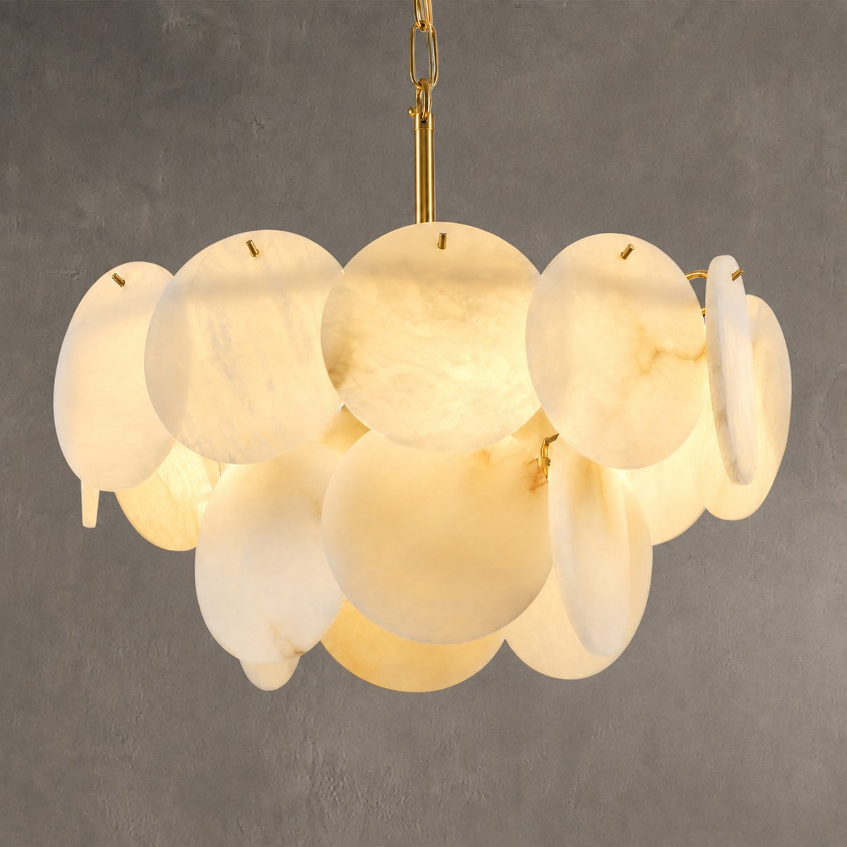18" Round Alabaster Chandelier
