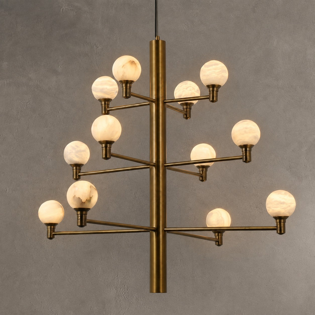 Ramo Modern Large Alabaster Globe Chandelier
