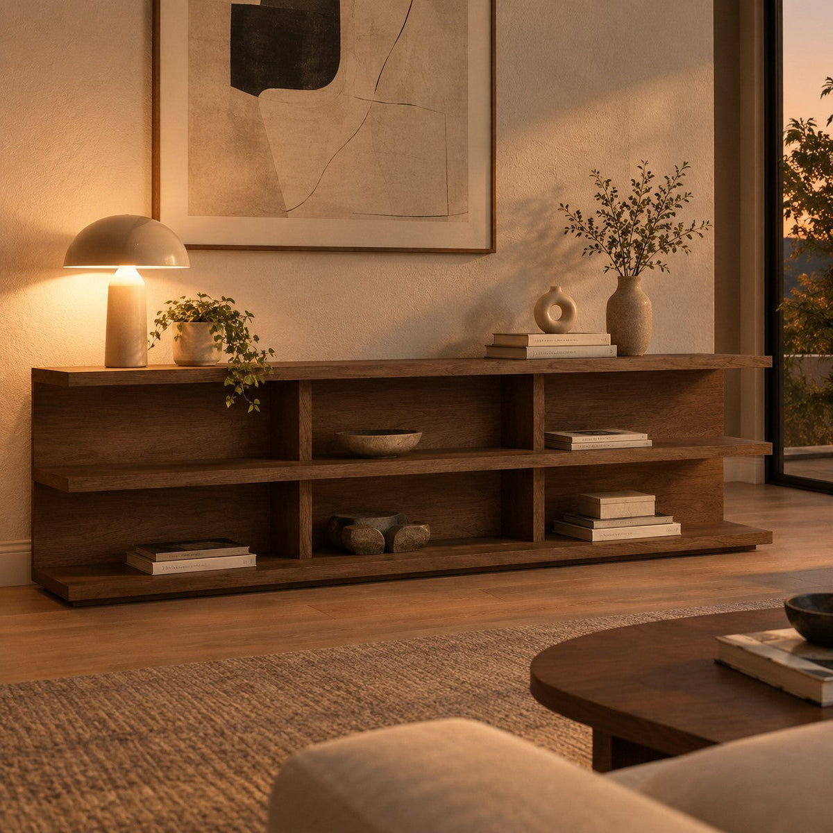 Contemporary Wood Console Table