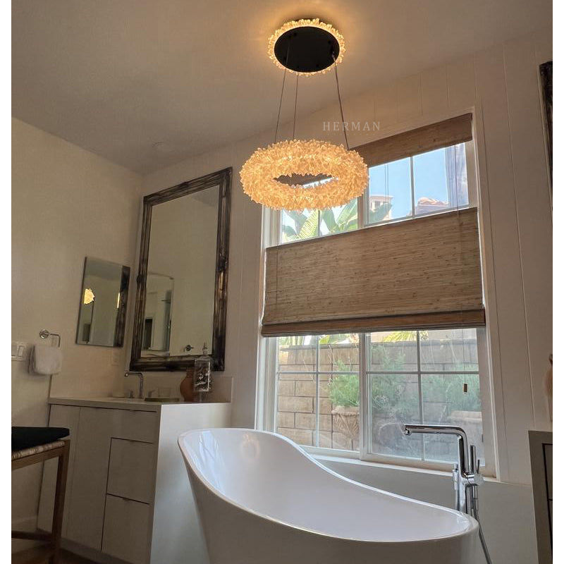 Geode  Round Quartz Crystal Chandelier