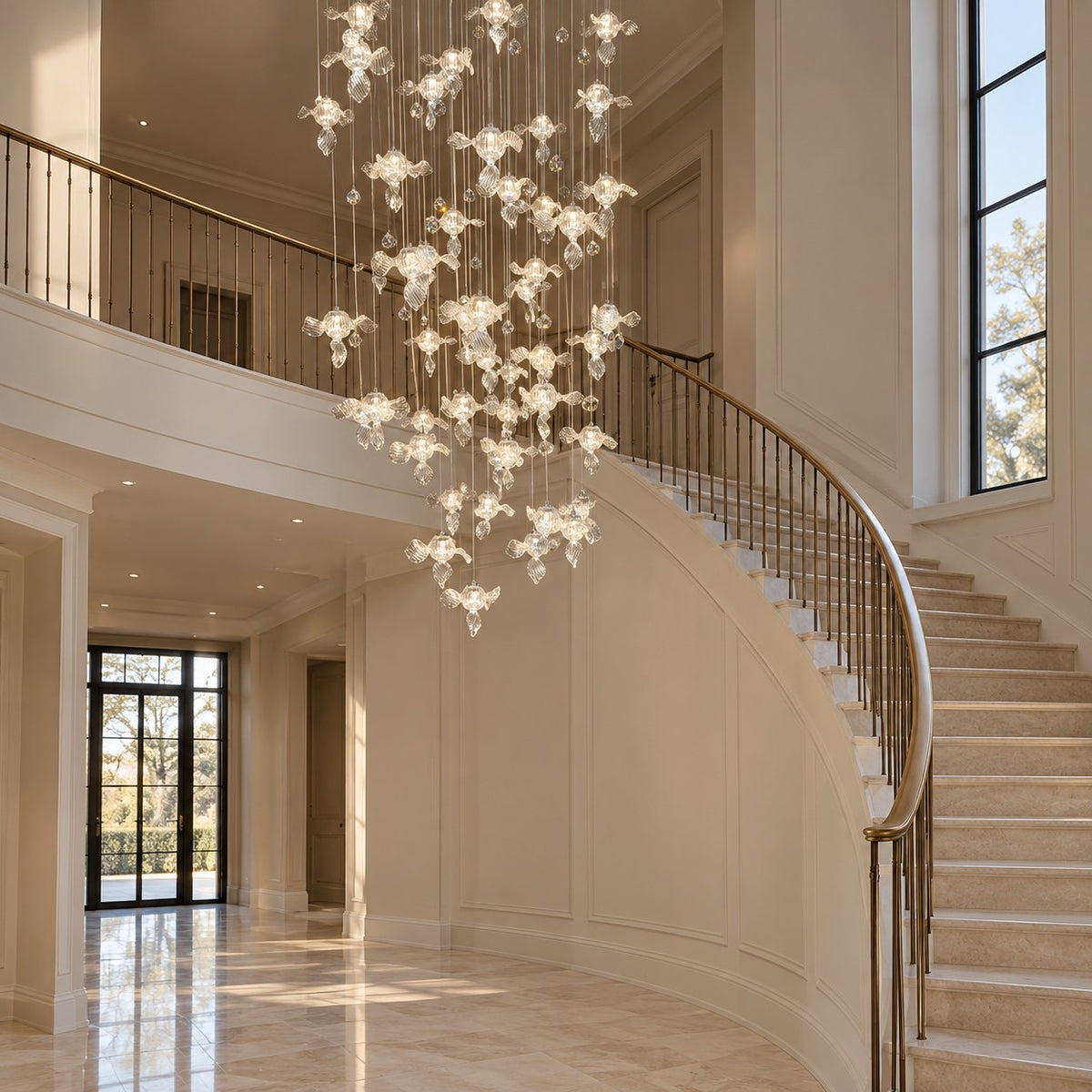 Modern Art Design Propeller-like Crystal Chandelier for Staircase/Villa/Foyer/High-ceiling Space