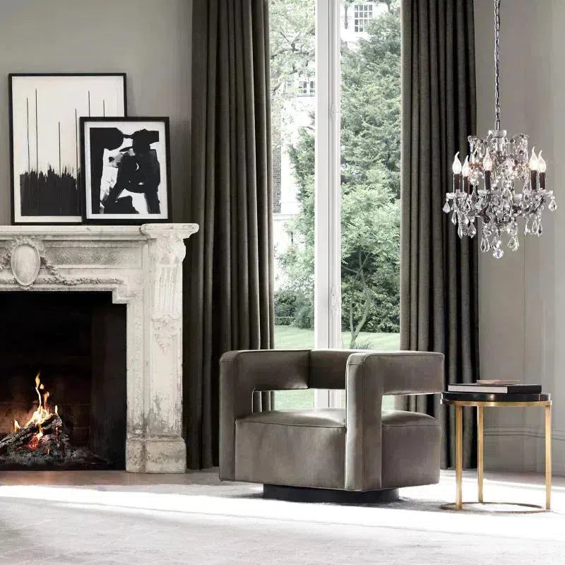 HA Rococo Iron & Crystal 18-inch Round Chandelier – Antique Brass