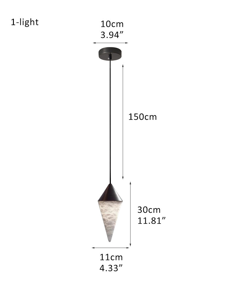 12 light Conical Cluster Minimalist Design Alabaster Pendant Light
