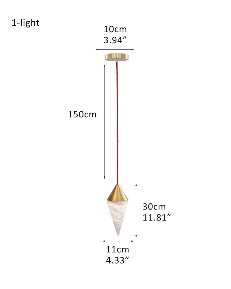 12 light Conical Cluster Minimalist Design Alabaster Pendant Light