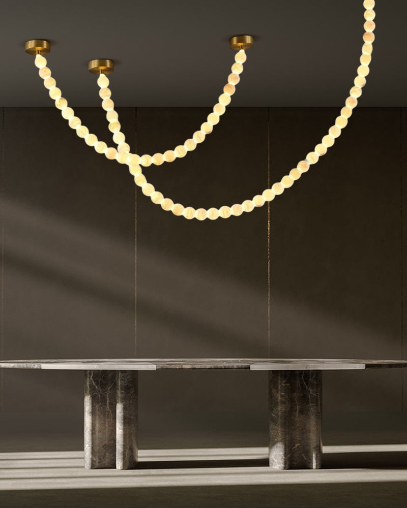 Cascading Alabaster Globe Chandelier