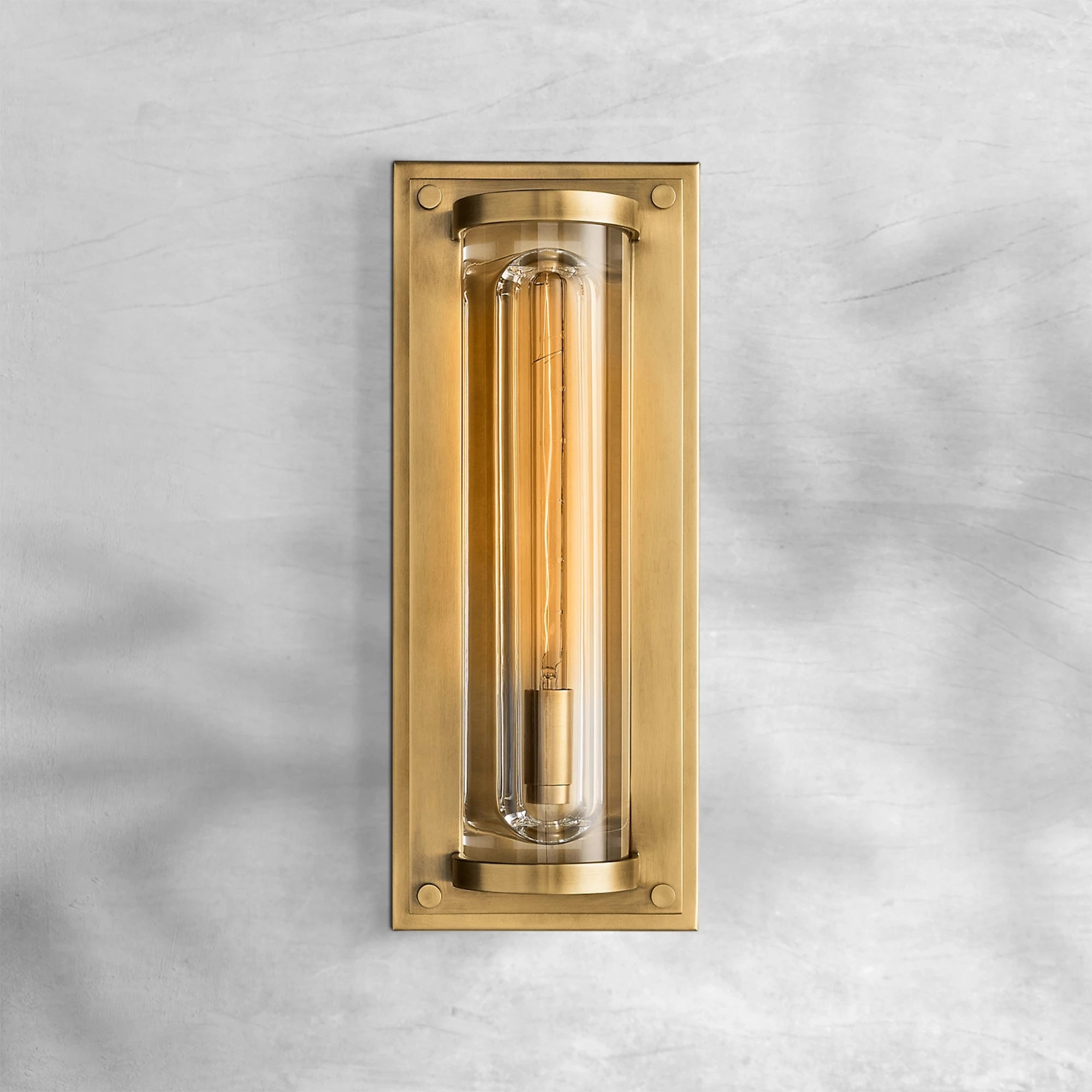 Elegant Sable Round Grand Outdoor Wall Sconce with K9 Crystal & Brass